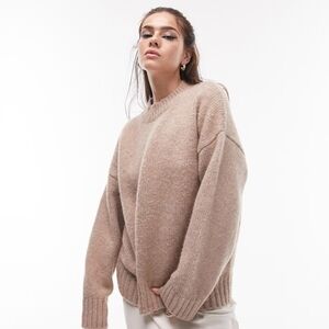 Topshop Knitted Crew Neck Sweater In Oat Womens Size Small (4-6)